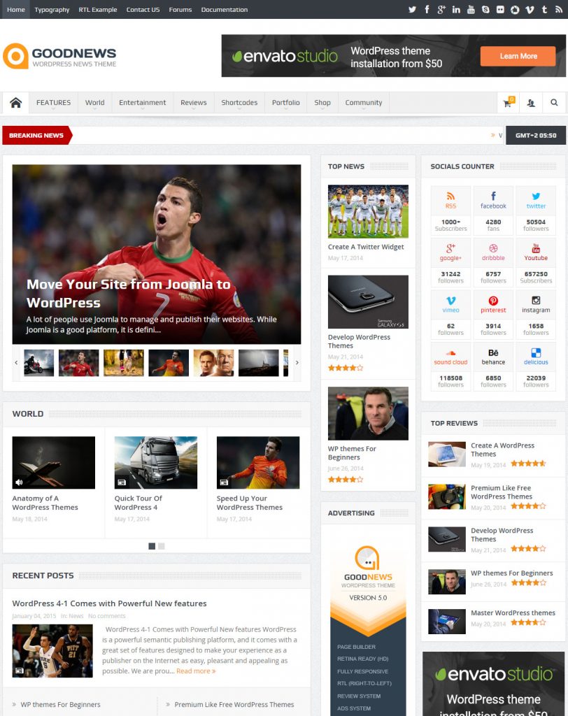 Thiết kế web tin tức uy tín, chuyên nghiệp với mẫu GoodNew Theme