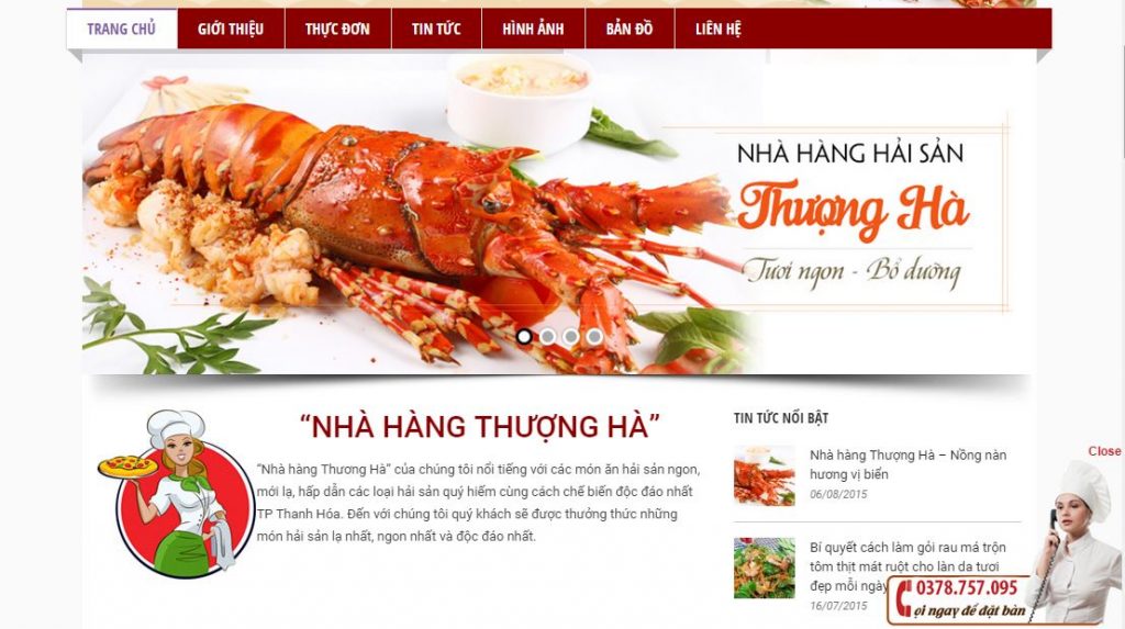 Dịch vụ thiết kế website uy tín cho nhà hàng hút khách