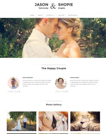 Qaween - Wedding theme WordPress, mẫu website đám cưới